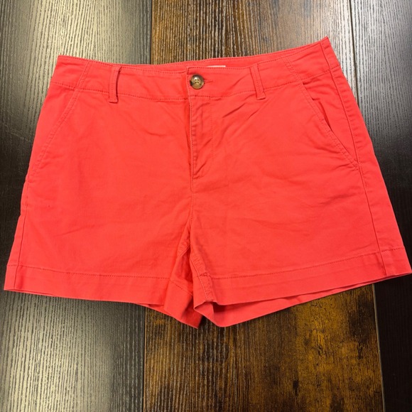 LOFT Pants - Loft The Monroe 4 Inch Shorts Coral Red Pink Chino Size 4 Mid Rise Summer Casual